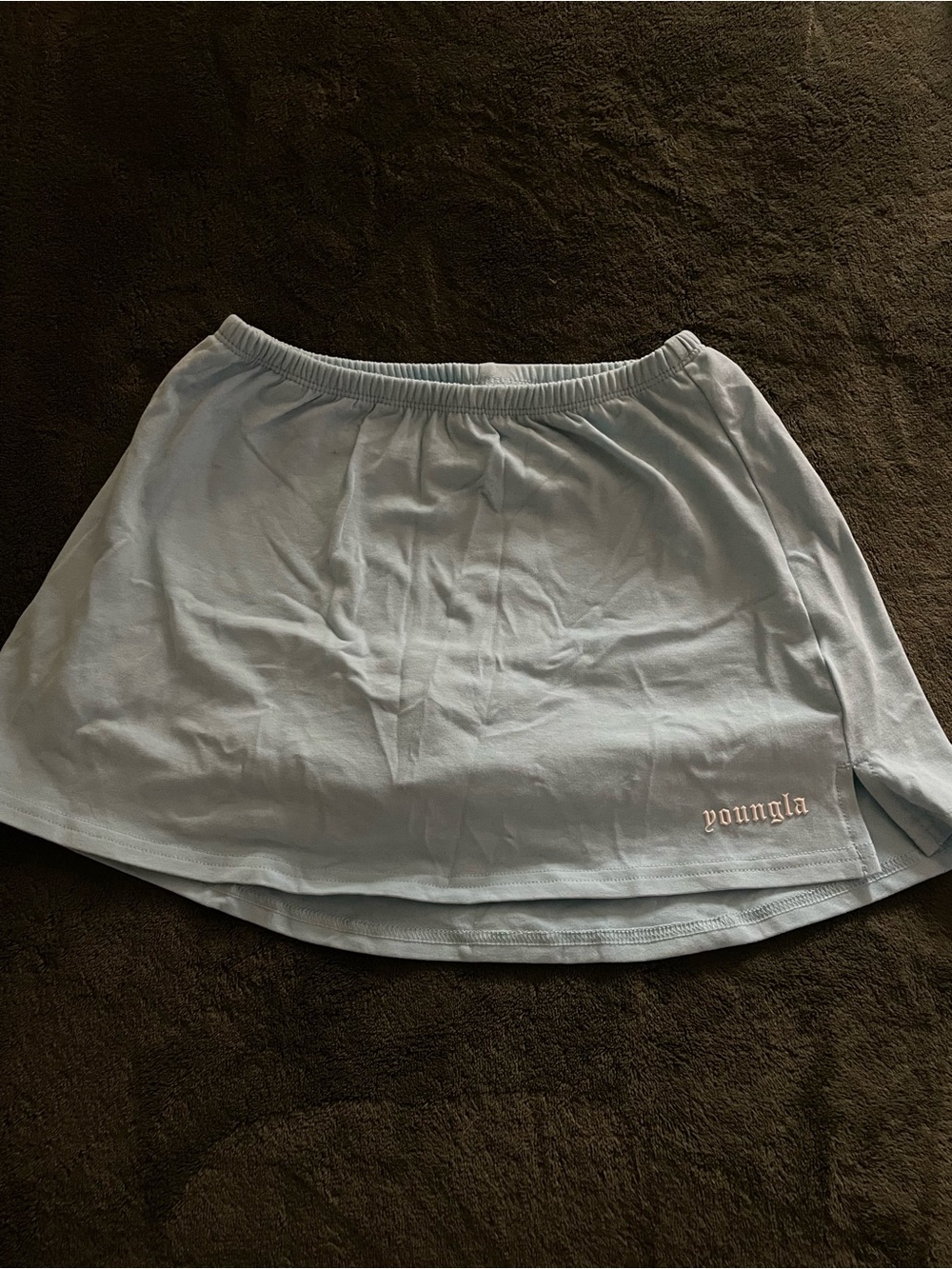 YoungLA Pale Blue Athletic Mini Skirt